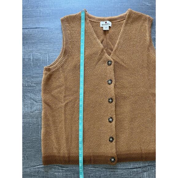 WOOLRICH Women’s Ochre Knit Vest Cardigan Brown Copper Cabin Core 100% Wool XL - Picture 7 of 9